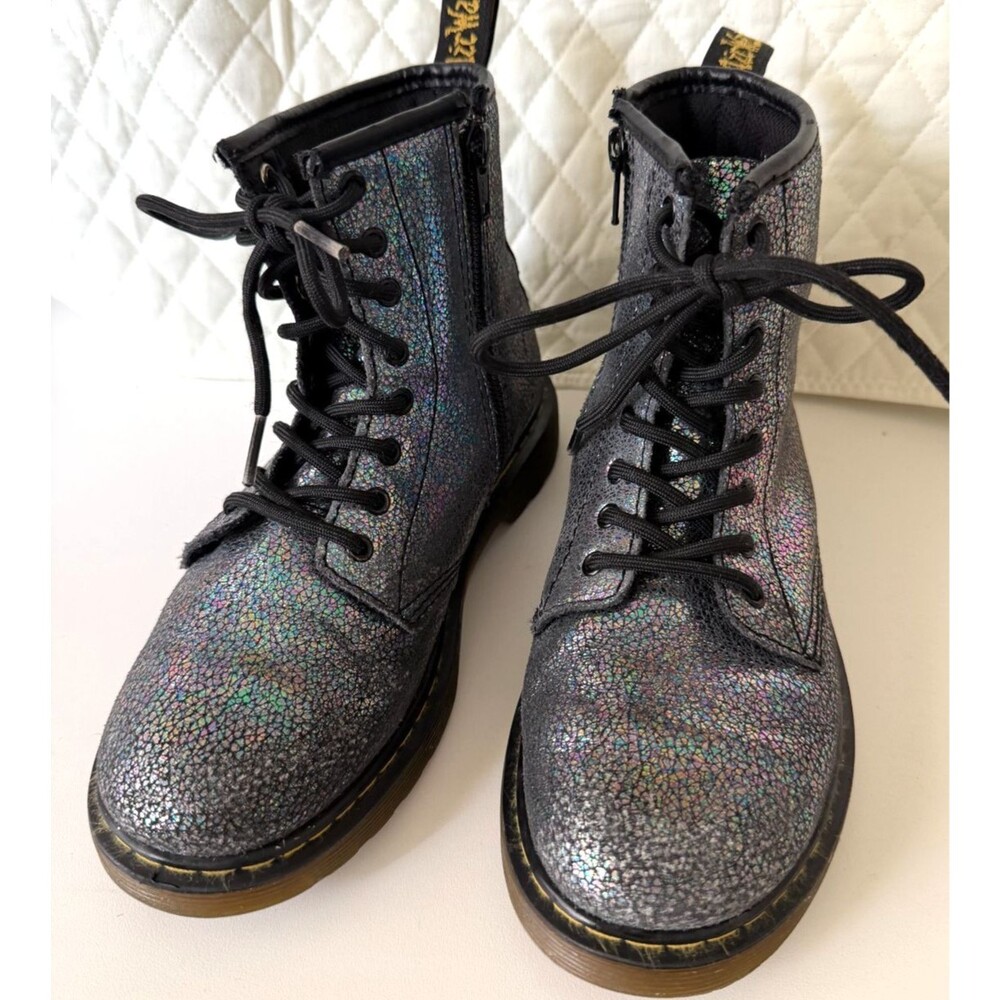 Girls Boots Dr Doc Martens Girls 1460 Glitter J Combat Boots Size 3
